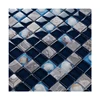Popular item dark blue glass and shell mosaic mix grey marble mosaic tile for bathroom wall decor