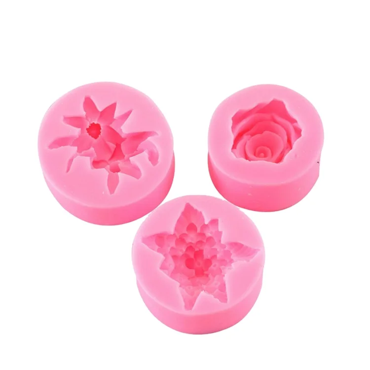 

Hot Sale DIY Rose Flower Pastry Cookie Silicone Mold 3D Flower Candy Mold Cake Baking Tools candy molds silicone