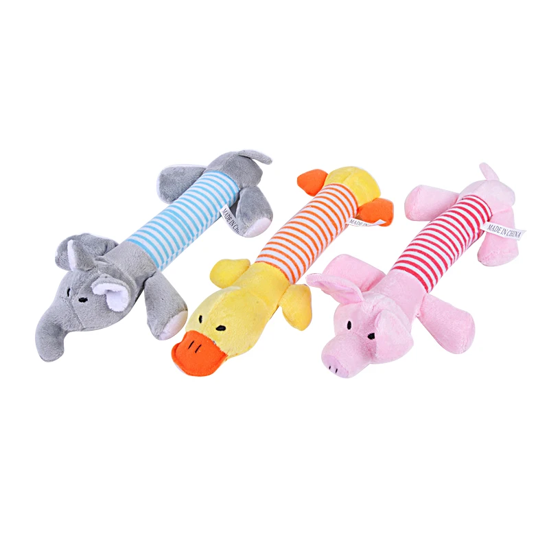 New Pet Puppy Chew Plush Squeaky Pig Elephant Duck Dog Toy