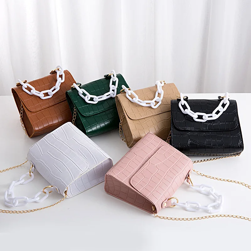 

Women's handbag 2021 Plastic Handle Chain Square Bag Shoulder crossbody bag Mobile Phone Bag, Colorful