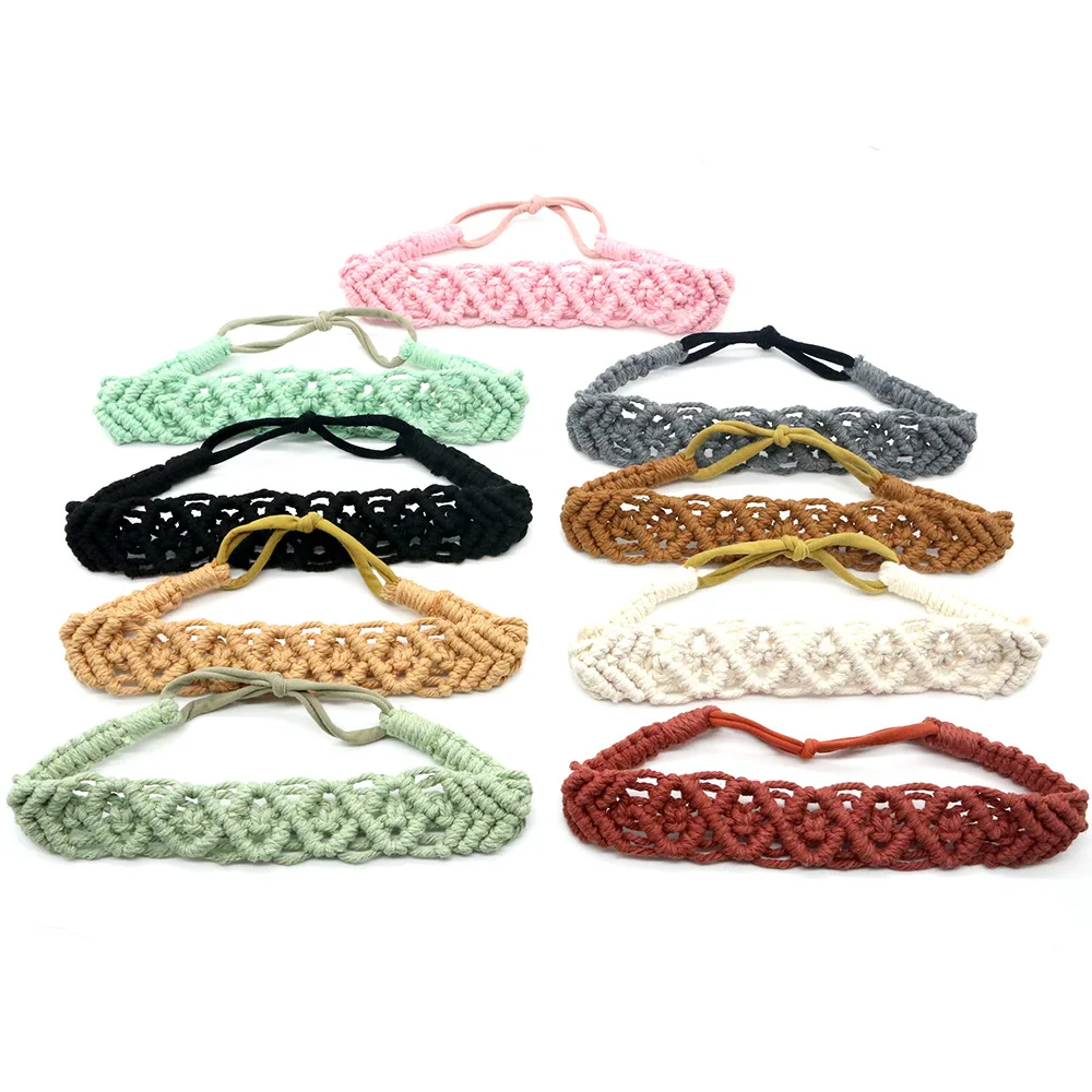 

Wholesale Handmade Weave Cotton Rope Headband Sport Headband Bohemian Casual Hair Accessories