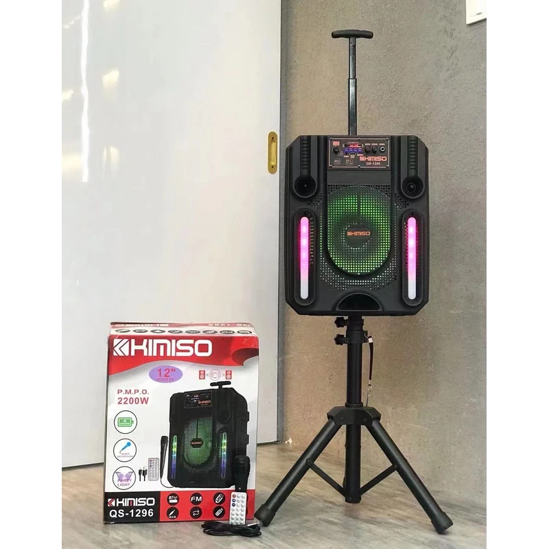 

QS-1296 Latest Speaker KIMISO 12inch Big Rrolley Speaker With LED Screen