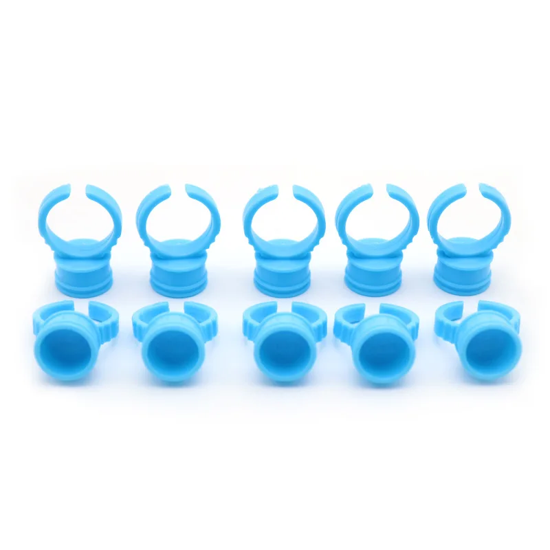 

100pcs/bag Hot Sale Blue Eyelash Extension Glue Rings Cups Holder Eyelash Extension Accessories Tools