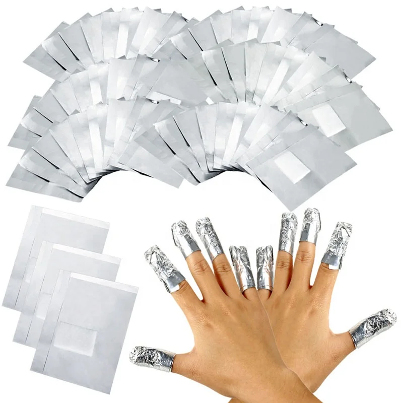 

100Pcs/Lot Aluminium Foil Nail Art Soak Off Acrylic Gel Polish Nail Removal Wraps Remover Makeup Tool Nail Care NT261, N/a