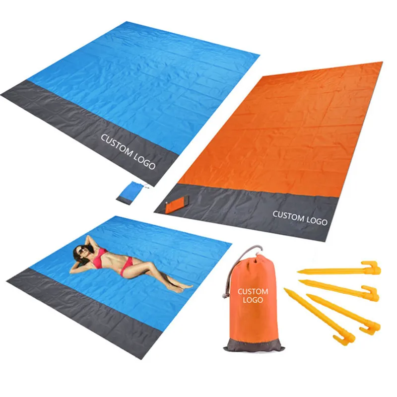 

Portable Sandfree Beach Blanket Waterproof Picnic Blanket Oversized 83"X78" beach mat for 5-7 Adults
