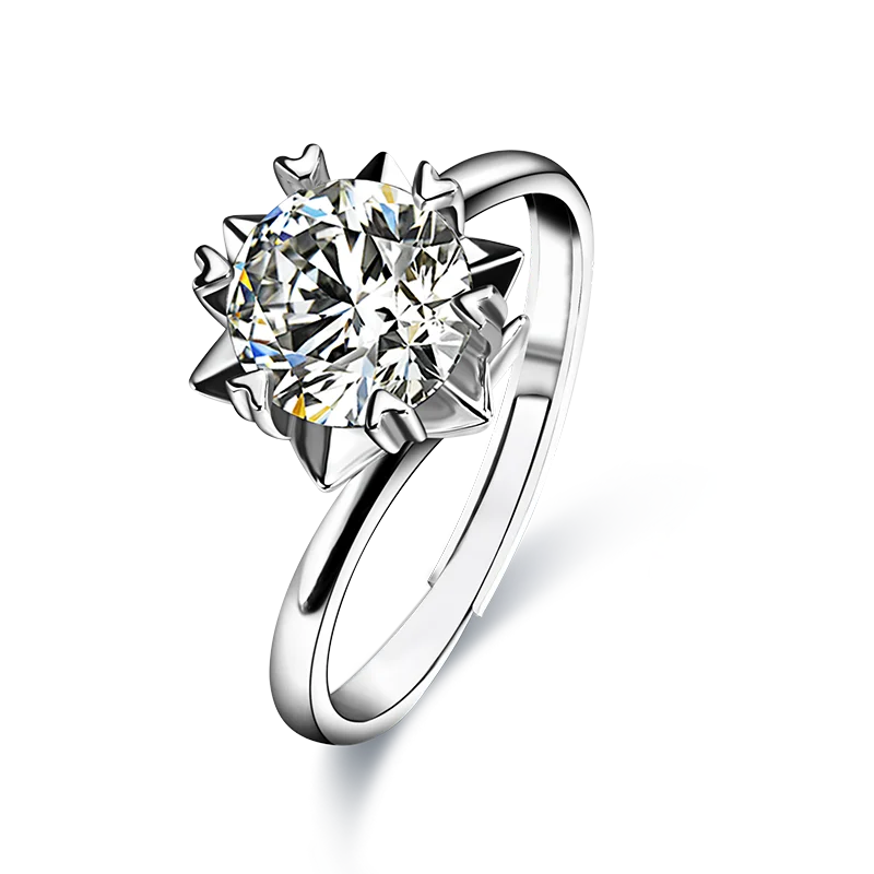 

starsgem Latest Design fine jewelry 1 carat white round brilliant cut moissanite engagement ring 925 sterling silver