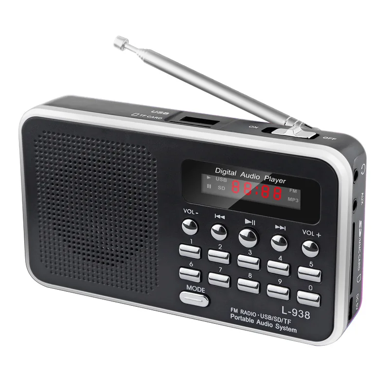 

Vofull mini Stereo Speaker with FM Radio, Rechargeable Small Size USB PM3 Pocket AM SW FM Radio