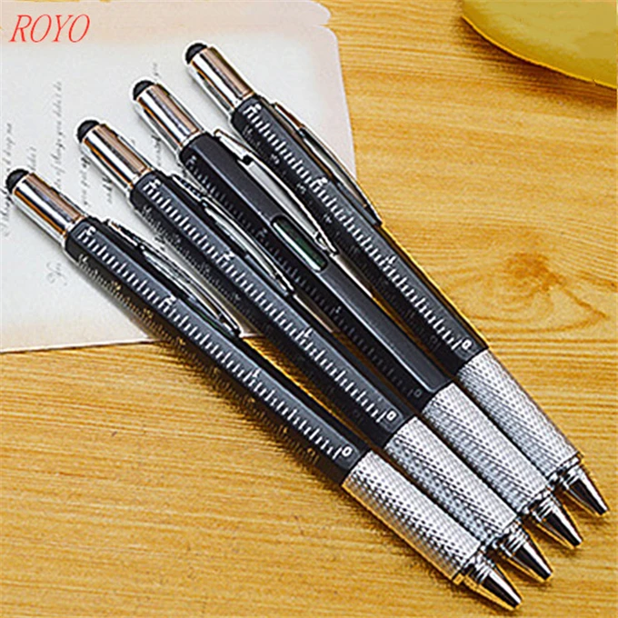 
Ruler Pen Vernier Caliper Ballpen Student Gift Tool Pen Screwdriver Spirit Level Touch Ballpoint Pen 