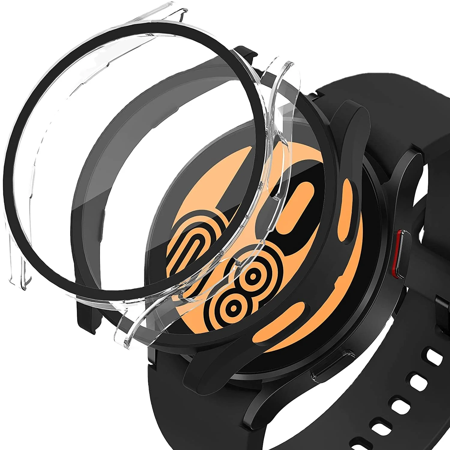 

Tempered Glass + PC Case For Samsung Galaxy Watch 4 44mm 40mm Tempered Glass Screen Protector Cover Case for Galaxy Watch 4