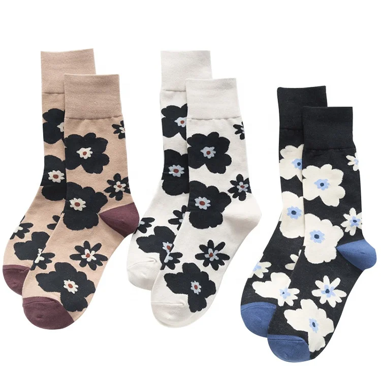 

2020 New product beautiful small flower crew socks women middle tube ins style tide socks, As picture