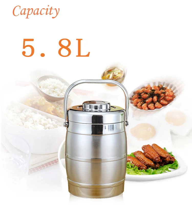 
Large Size Curve Type Stainless Steel Food Container Food Carrier Storage 