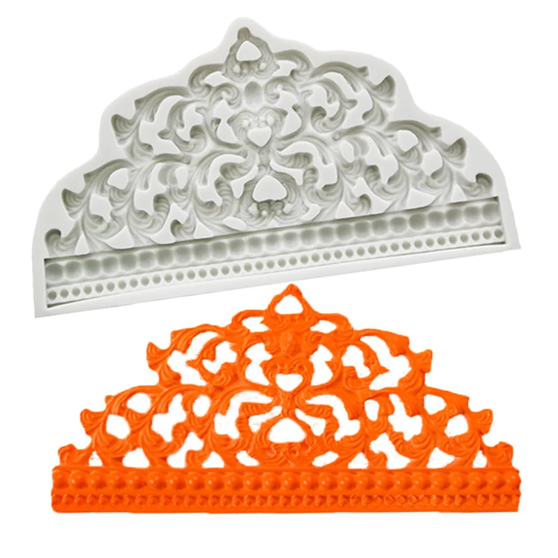

European Style Embossed Big Crown Shape Silicone Mold Fondant Cake Chocolate Decoration Rim Baking Tools Making Crafts Tool