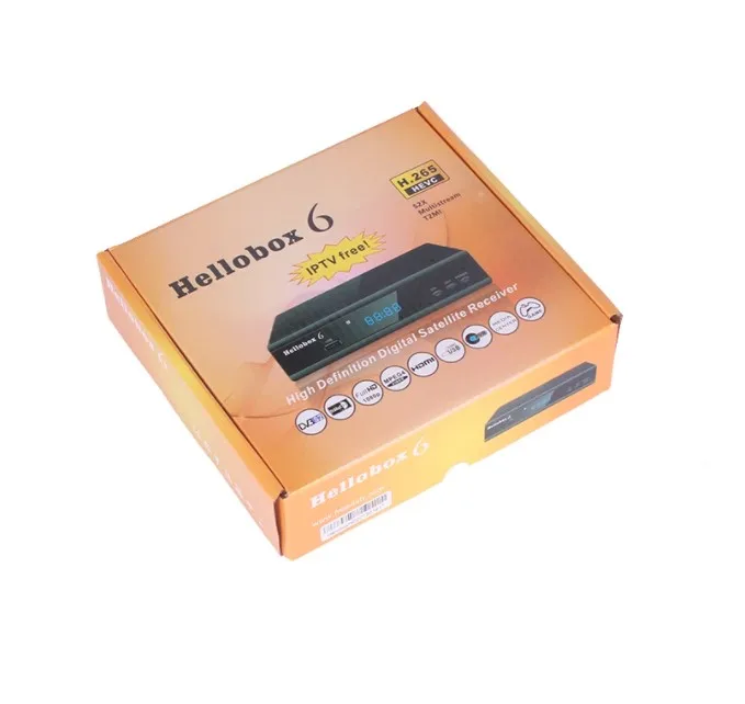 

New Hellobox 6 Satellite Receiver Support H.265 HEVC T2MI USB WiFi Auto Powervu Biss Cline Newcamd Comptatible V5 Plus