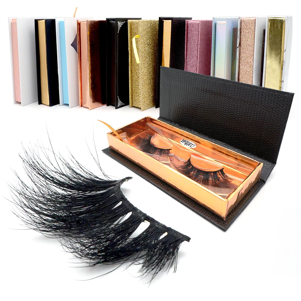 

Natural eye lash custom eyelash packaging mink fur hair false strips eyelashes vendor