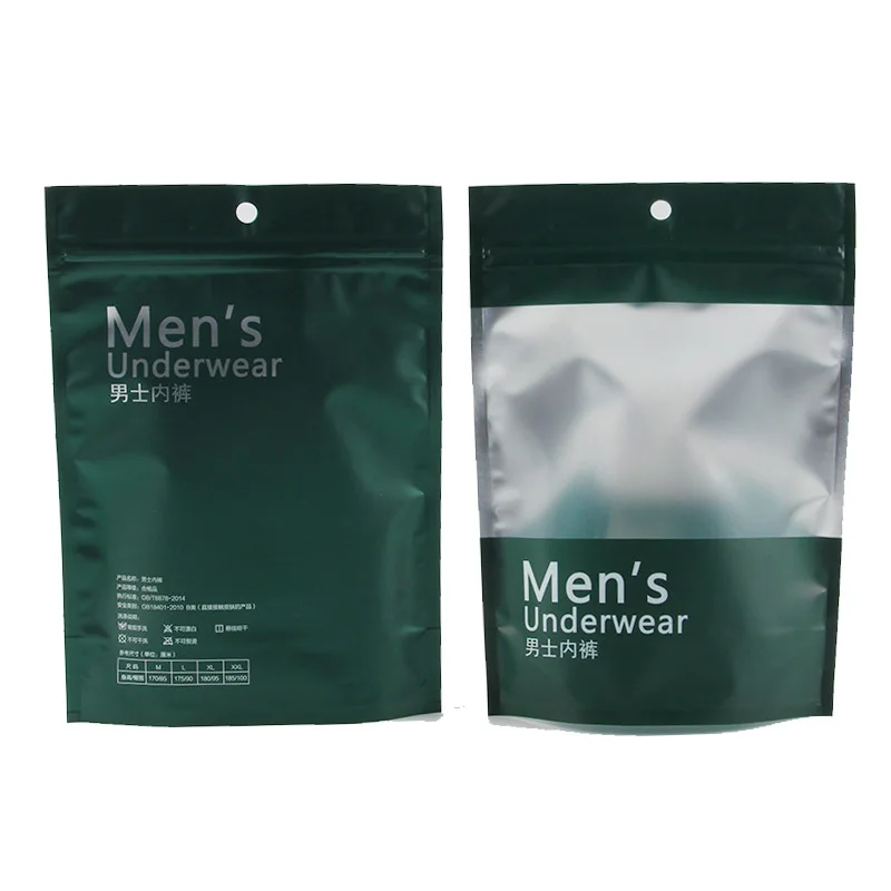 Aluminum Foil Underwear Plastic Packaging Bag Translucent Printing Self