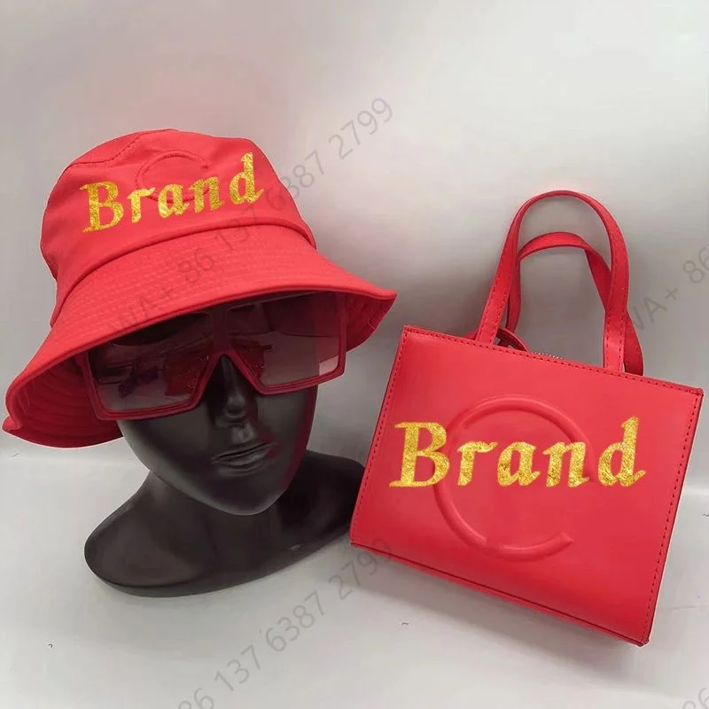 

Designer 3 piece set purse glasses hat fashion sunglasses tas wanita women luxury famous brand ladies hand bags handbags