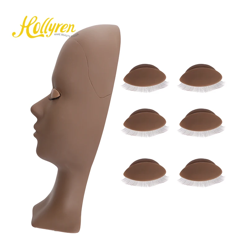 

Mannequin head with replaceable eyelids eyelash extension training tools OEM ODM head for lashes, Pink/middle/brown