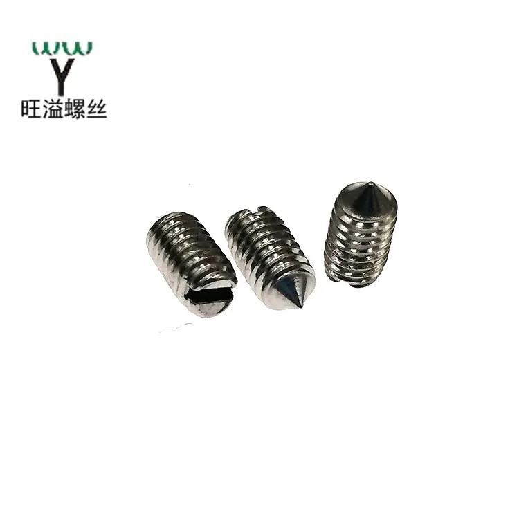 
High quality Stainless steel Set screws, slotted Taper end set screws, CNS4477Non-standard customized set screws with cone point 