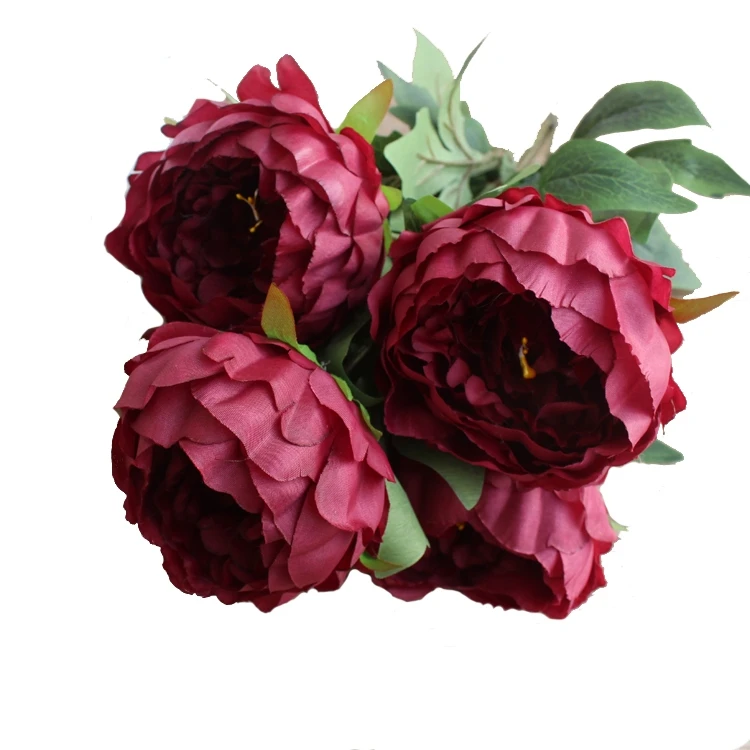 

wholesale artificial faux plastic 5 flower heads peony for sale, Color card