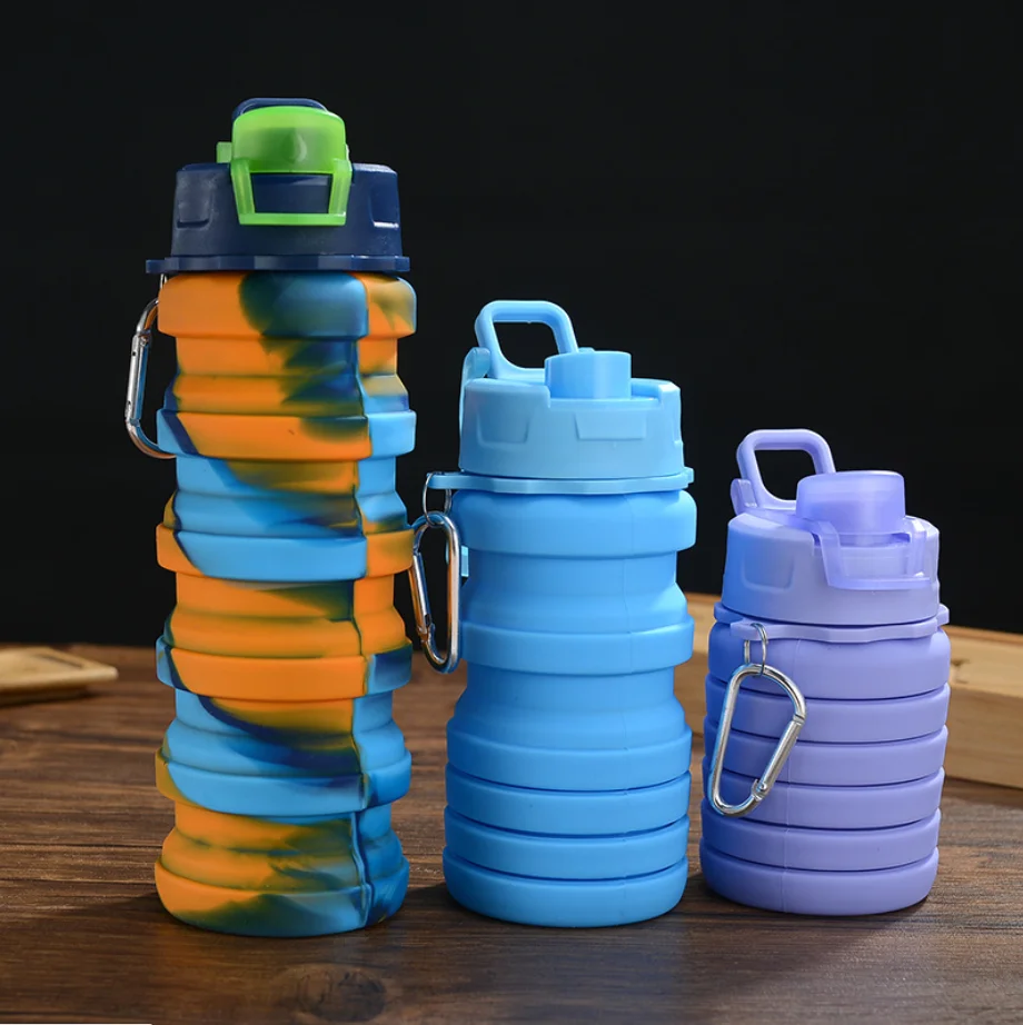 Hot Sale Outdoor Portable Collapsible Water Cup Folding Telescopic Silicone Water Sport Bottle