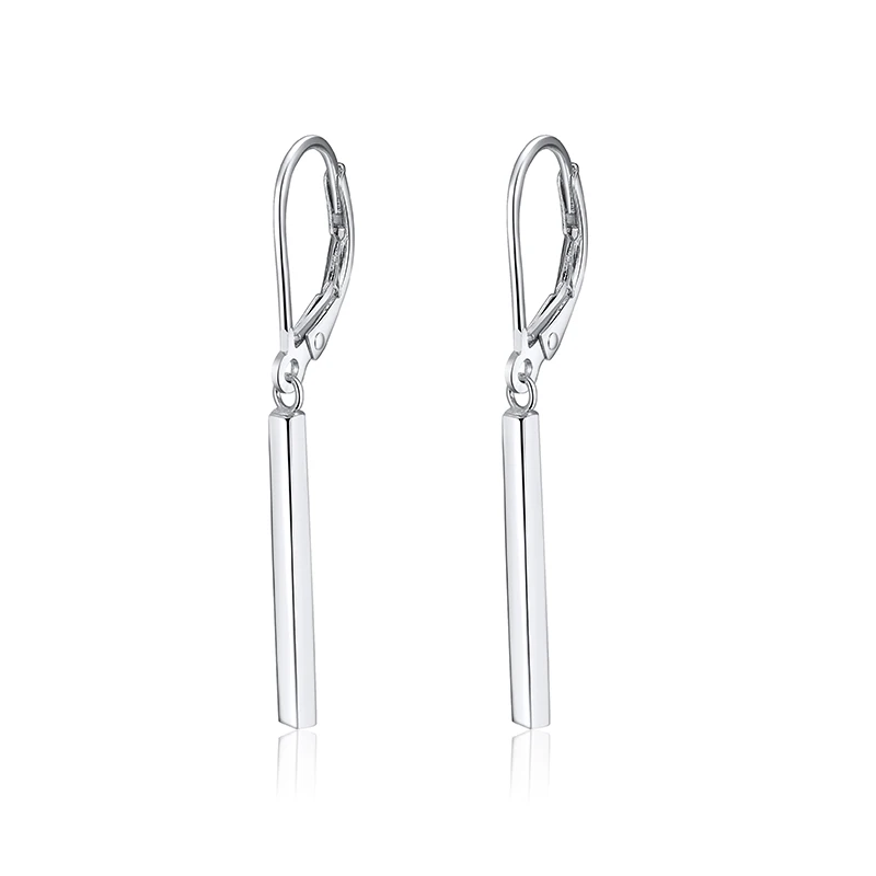 

RINNTIN SE327 No Cubic Zircon Sample Ear Rings 925 Sterling Silver Vertical Bar Dangle Earrings