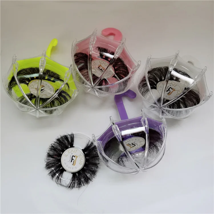 

Private Label Eyelash Vendor 5D siberian Mink strips Eyelashes with Umbrella Case