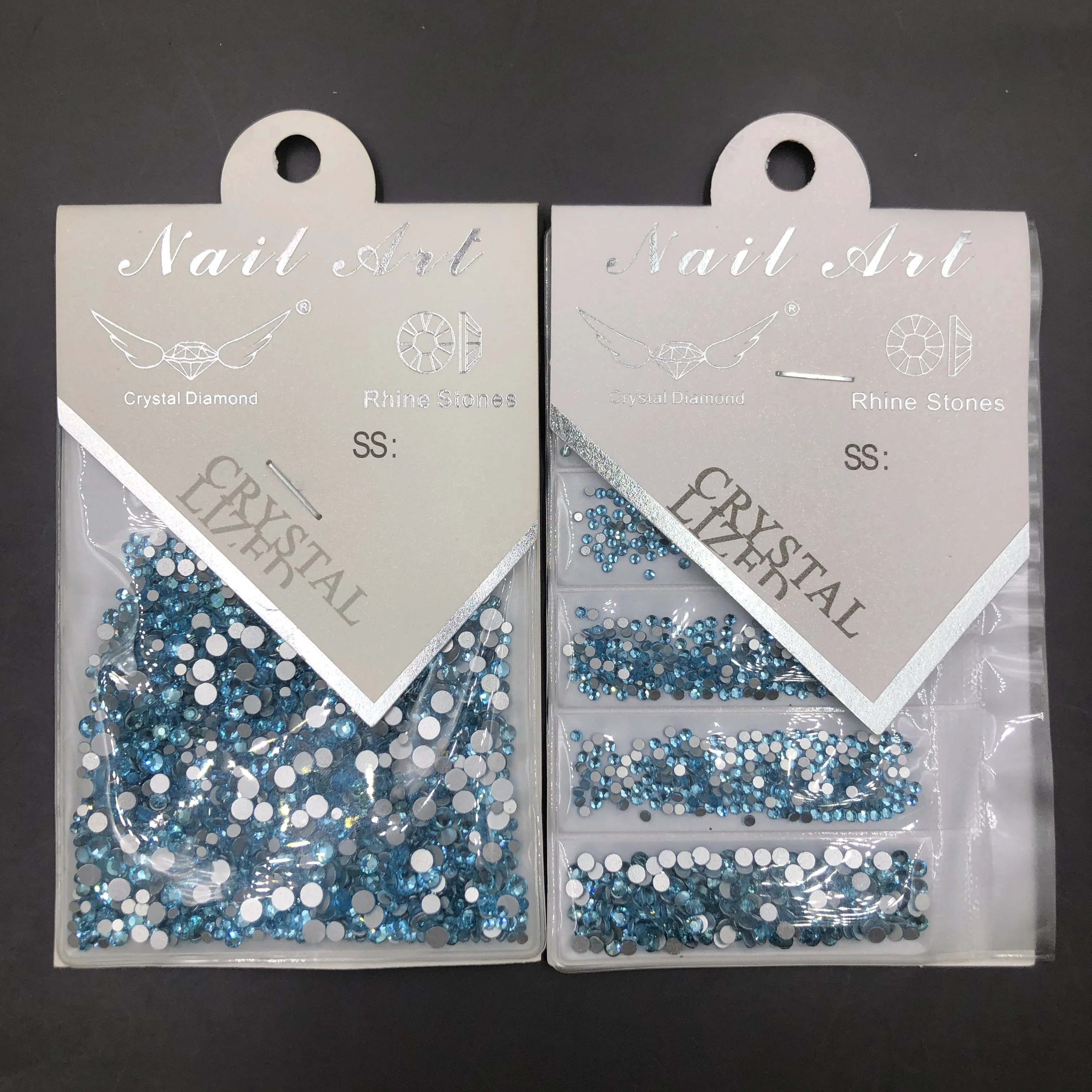 

C&Y 6 Blank Mix Size Crystal Colorful Non Hotfix Flatback Aquamarine Rhinestone