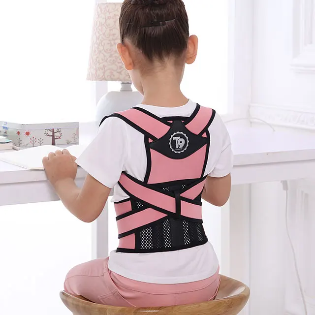 

Back Posture Corrector for Kids and Teens, Adjustable Upper Back Brace Clavicle Support Brace with reminders, Pink;blue