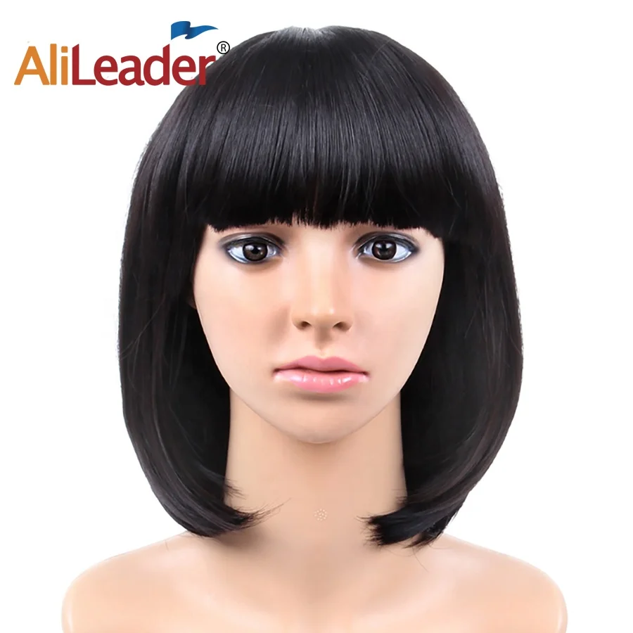 

AliLeader Factory Price 23 Colors Straight Fashion Cosplay Synthetic Short Bob Wigs For Women