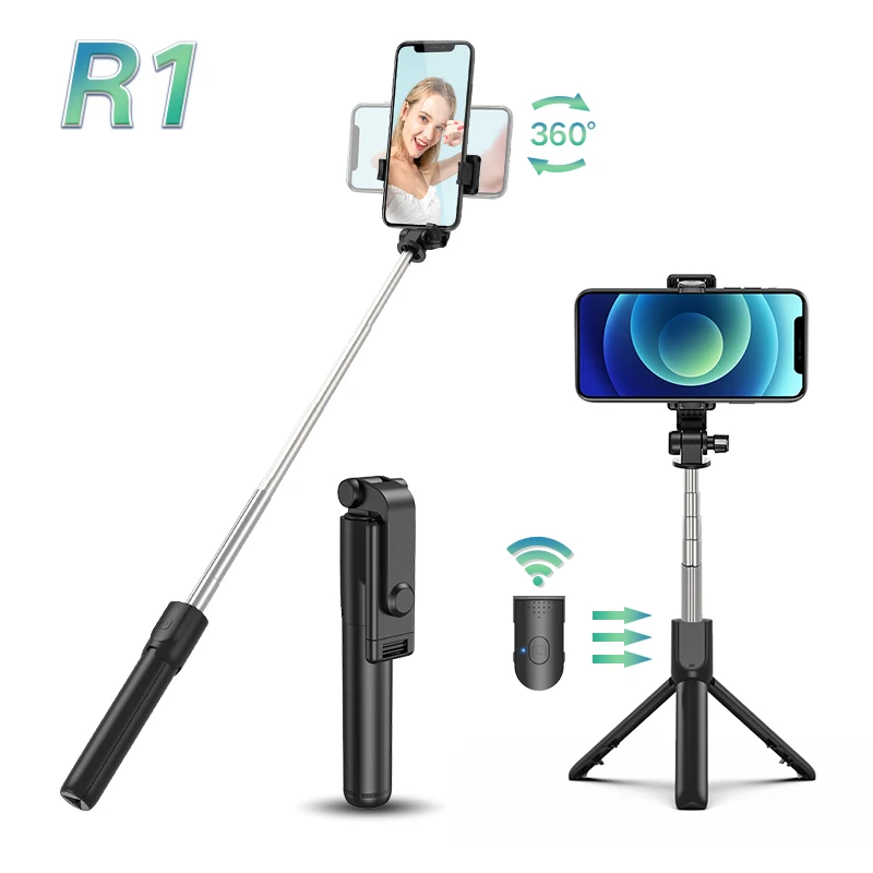 

Factory Direct BT Wireless Remote Tripod 3 In 1 360 Degree Rotation selfie-stick Baton de Selfie Stick For Smartphone, Six colors