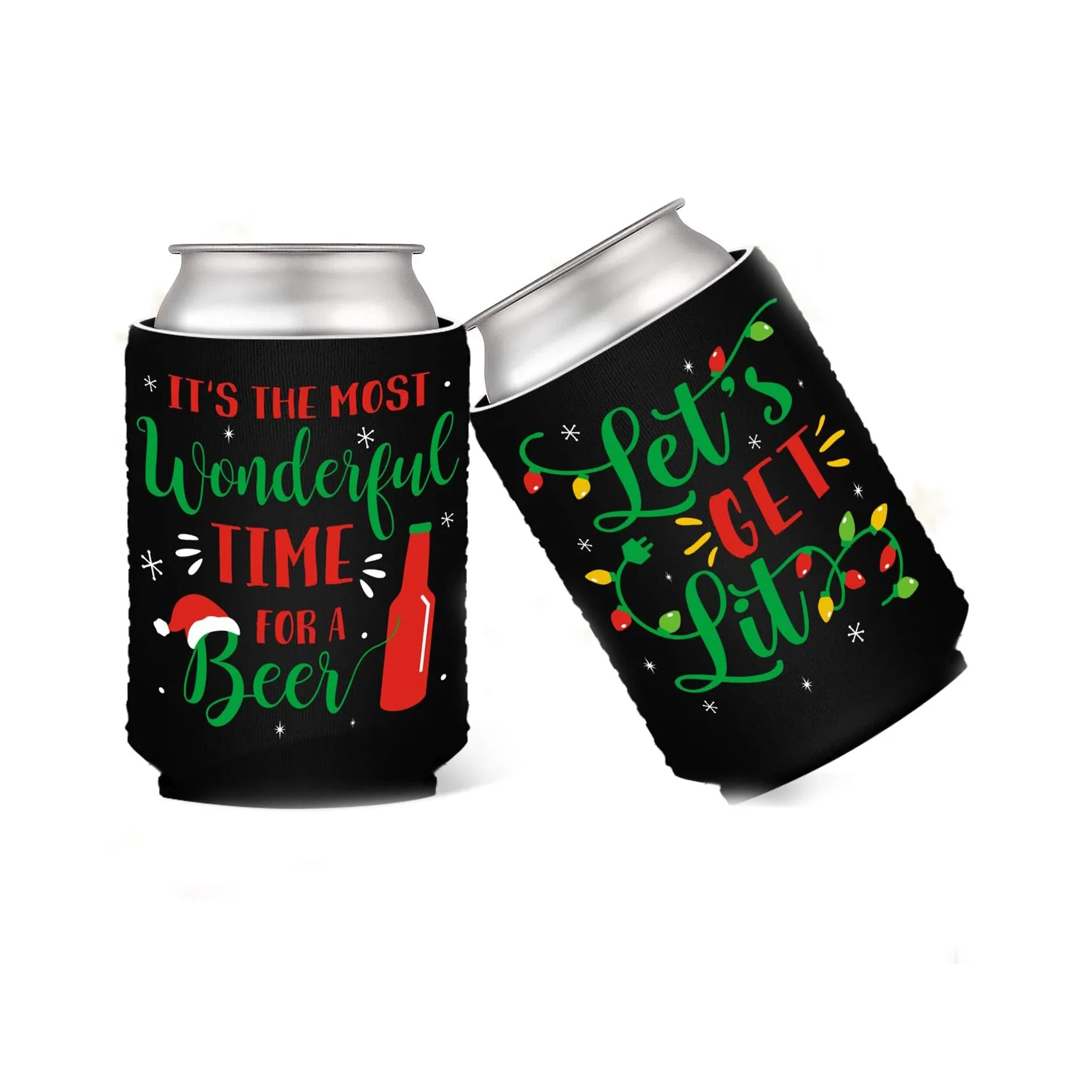 

Christmas Promotional Custom Logo Sleeve Beverage Cup Cooler Warmer Neoprene Can Cooler, Customized color