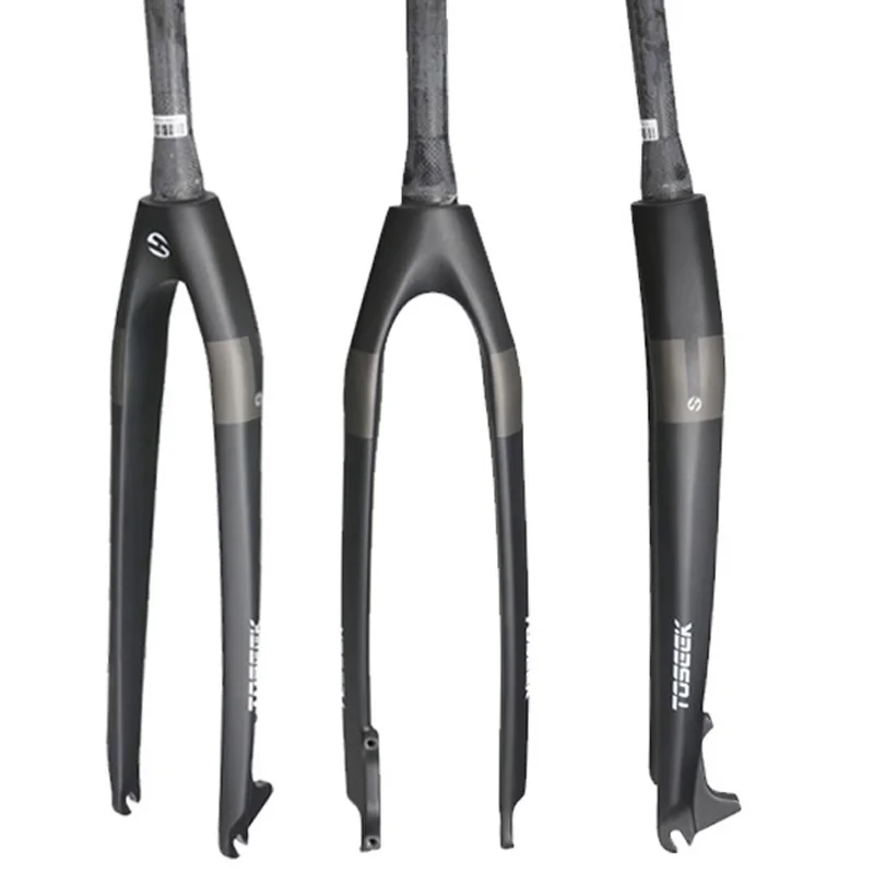 

Toseek T800 black front fork mountain bike fork rigid full carbon mtb 26 27.5 29 bicycle fork, Black matte