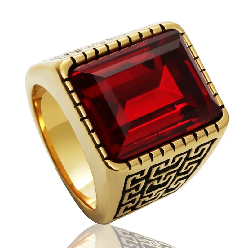 

Jewelry Stainless Steel Ruby Ring Fashion Ring Titanium Great Wall Ruby Ring