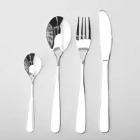 

True Silver Plating Top Quality Stainless Steel Cutlery set Mirror polish Silverware Spoon Fork Set