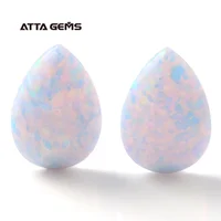 

17B reddish white Created opal Pear cut 14x10mm synthetic opal stones lab created raw opal stone