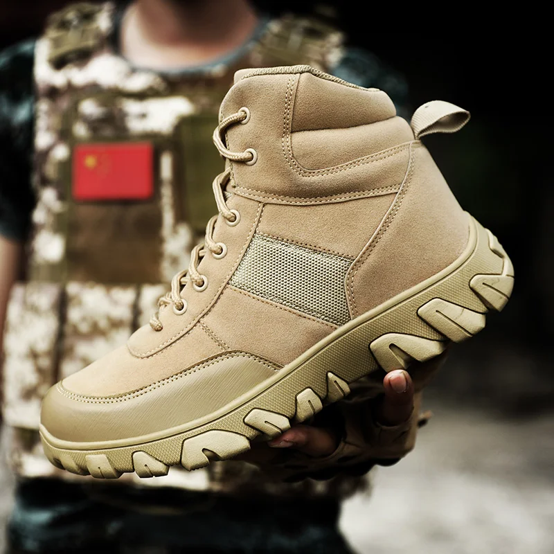 

Men Tactical Boots Army Boots Mens Military Desert Waterproof Work Safety Shoes Climbing Hiking Shoes Ankle Men Outdoor Boots