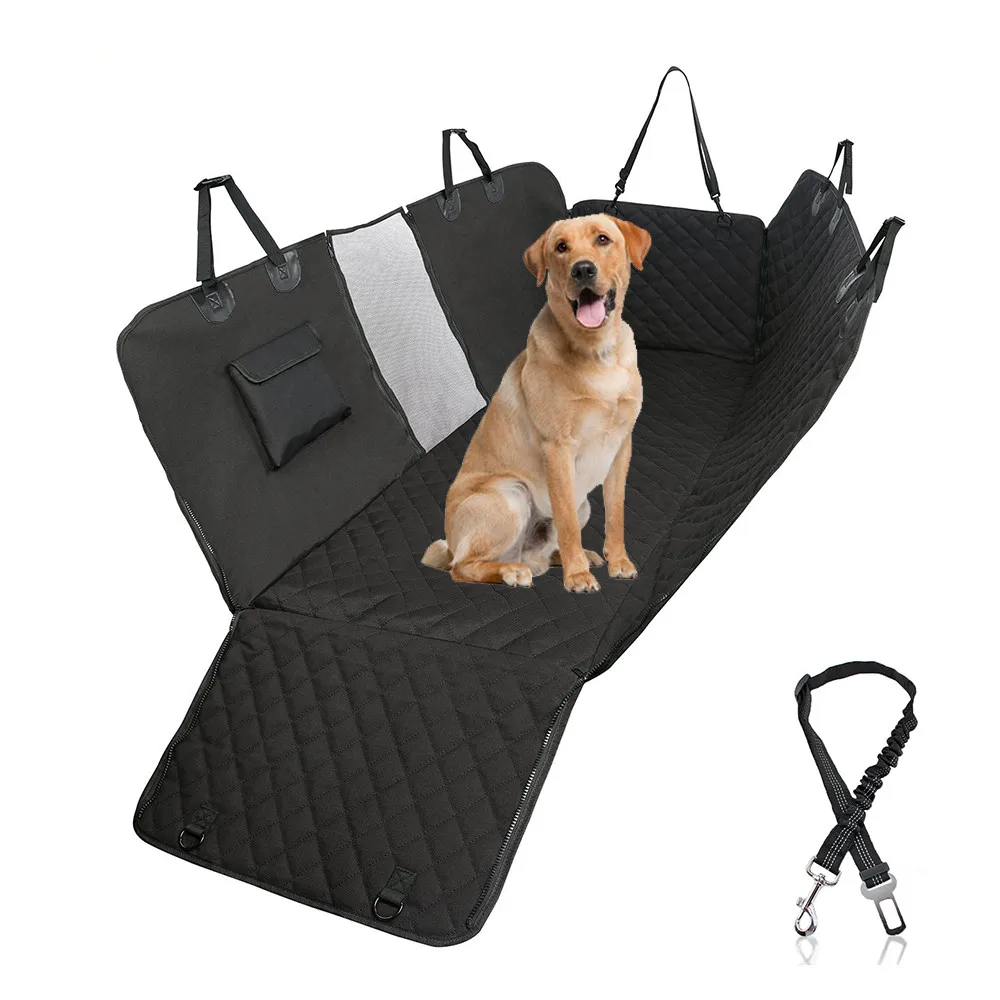 

Waterproof Dog Hammock Mesh Window Pet Back Seat Dog Covers Dog Car Seat Covers With Leash, Black