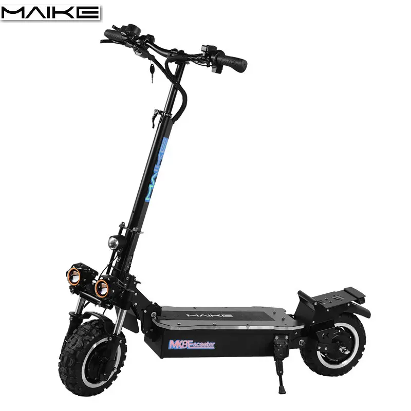 

Chinese Factory Hot Sale Maike mk8 60v battery escooter 11 inch fat tire dual motor 5000w off road seated electric scooter