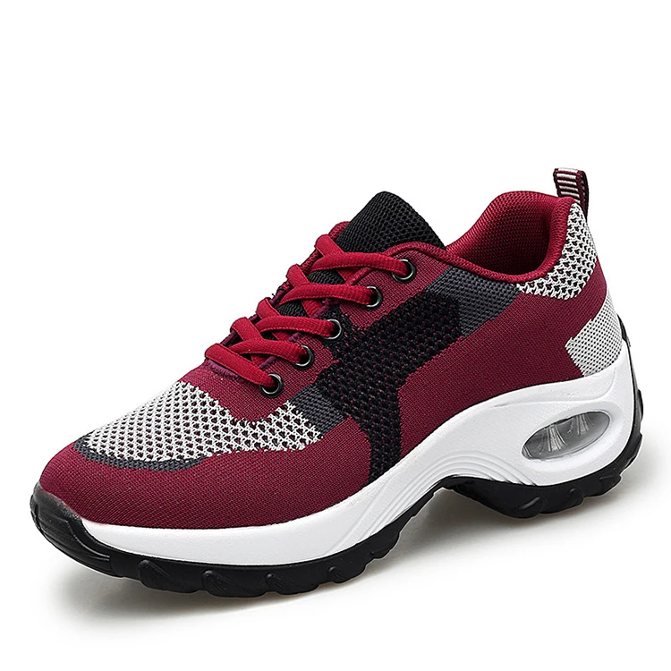 

Ladies Fashion Air Cushion Sports Jogging Maroon Breathable Soft Casual Shoes