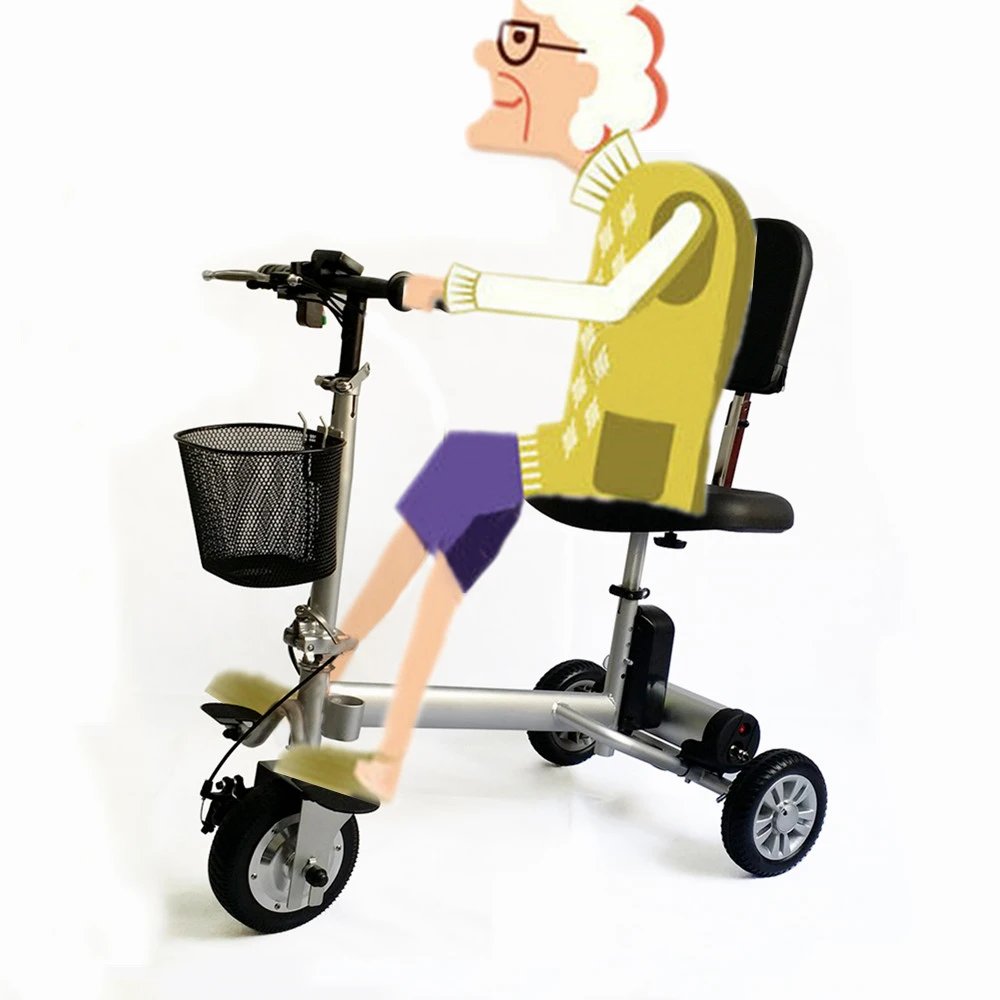 

Small folding handicapped scooter electric for heavy elderly people 300lb and adult with footrest