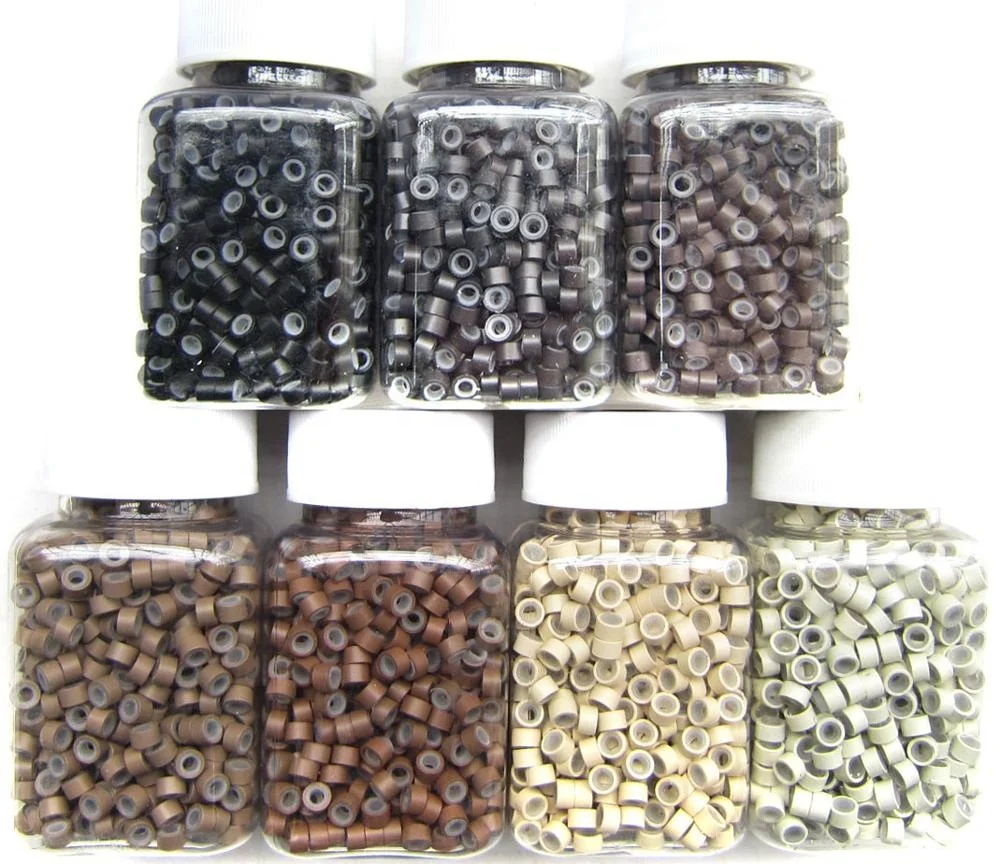 

1000pcs 5mm Silicone Micro Rings Beads Hair Extensions tools silicone micro rings tube, Choices