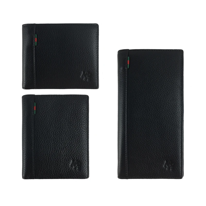 

ANMAI New Design genuine leather ID Card Leather Wallet for Men, Black