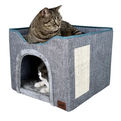 

RTS Amazon Best Sell Foldable Pet Cat House Outdoor Indoor Luxury Cat Kitty Bed Pet Sofa Bed House Cat Cave, Solid