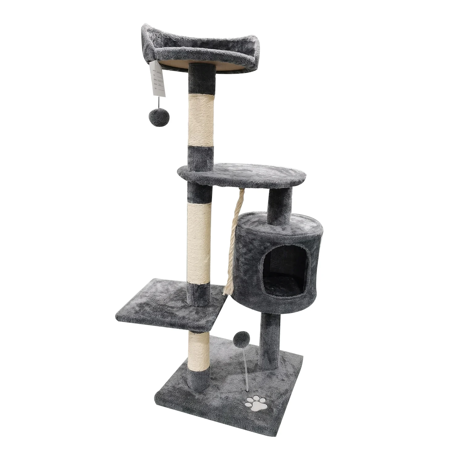 

Pet Cats Tree House Condo Perch Entertainment Playground Stable Furniture for Cats Kittens Multi-Level Tower