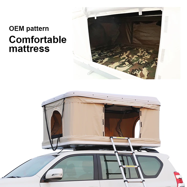 
HOMFUL 24-months Guarantee Travelling Foldable Car Roof Top Tent Hard Shell with free ladder 