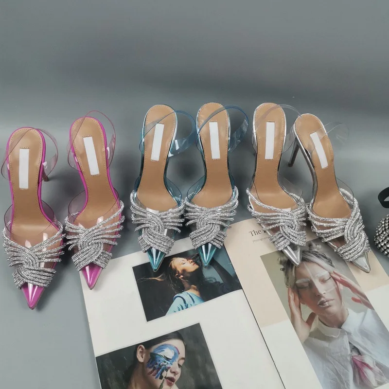 

Comfortable Wholesale Lady Shoes Heels Crystal Heels Rhinestone