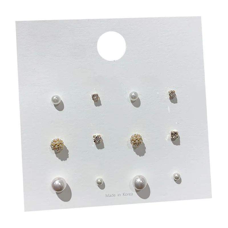 

wholesale earrings charms ball pearl earring sets