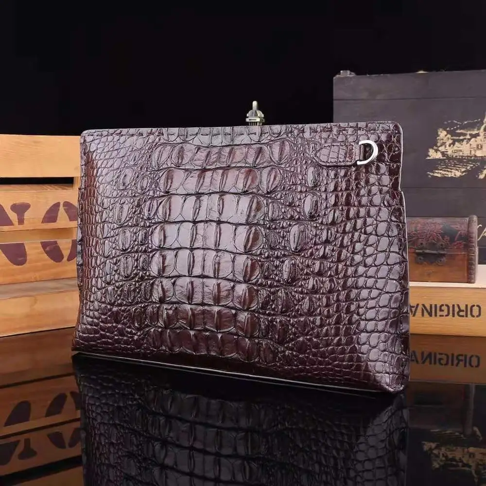 

Luxury Fashion Design Real Crocodile Skin Leather Wallet Customized Purse Envelope Bag men short zipper wallet, Various