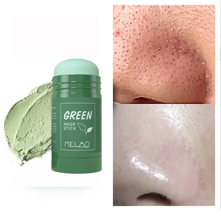 

OEM Private label Natural organic remove facial blackhead purifying face clay stick face mud green tea mask melao