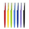 Retractable advertising plastic ballpoint pen 1.0mm refill with assorted clear solid colors cheap price for promotional